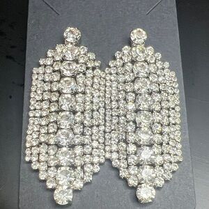 Elegant Silver Crystal Earrings
